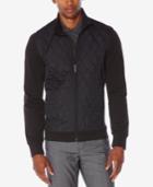 Perry Ellis Men's Quilted Mixed-media Jacket