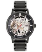 Kenneth Cole New York Men's Automatic Black Ion-plated Stainless Steel Bracelet Watch 44mm