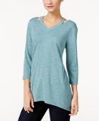 Style & Co Cutout Handkerchief-hem Tunic, Only At Macy's