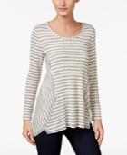 Style & Co Striped High-low Top, Only At Macy's