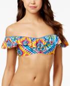 Jessica Simpson Surfside Tie-dyed Off-the-shoulder Bikini Top Women's Swimsuit