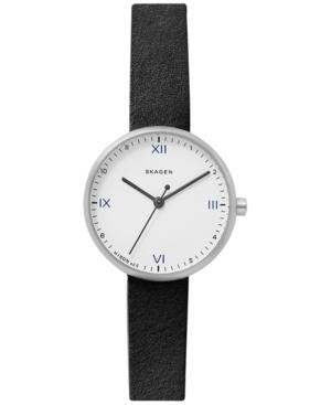 Skagen X Playtype Women's Signature Black Leather Strap Watch 30mm Limited Edition