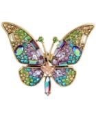 Betsey Johnson Gold-tone Multi-stone Butterfly Ring