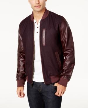 Tommy Hilfiger Men's Cascade Leather-sleeve Jacket