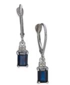 Sapphire (1-1/3 Ct. T.w.) & Diamond Accent Drop Earrings In 14k White Gold