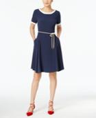 Weekend Max Mara Fit & Flare Belted Dress
