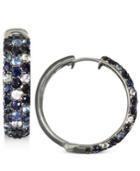 Saph Splash By Effy Multicolor Sapphire Large Hoop Earrings (4 Ct. T.w.) In Sterling Silver