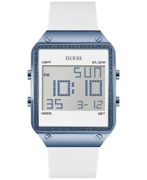 Guess Women's Digital White Silicone Strap Watch 55x38mm U0700l3