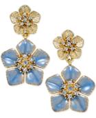 Erwin Pearl Atelier For Charter Club Gold-tone Colored Flower Crystal Drop Earrings, Only At Macy's