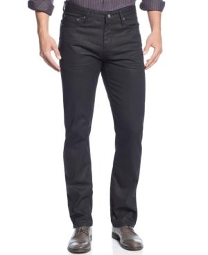 Alfa Deker Straight-fit Coated Black-wash Jeans, Only At Macy's