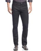 Alfa Deker Straight-fit Coated Black-wash Jeans, Only At Macy's