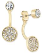 Inc International Concepts Gold-tone Crystal Stud And Pave Disc Earring Jacket Earrings, Only At Macy's