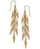 Vine-inspired Linear Drop Earrings In 14k Gold