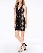 Guess Embroidered-mesh Halter Dress