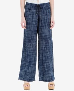Max Studio London Cotton Frayed Wide-leg Pants