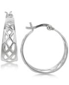 Giani Bernini Openwork Tapered Hoop Earrings In Sterling Silver, Created For Macy's