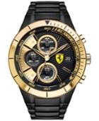 Scuderia Ferrari Men's Chronograph Redrev Evo Black Ion-plated Stainless Steel Bracelet Watch 46mm 0830303