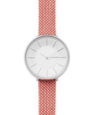 Skagen Women's Karolina Red Recycled Woven Strap Watch 38mm