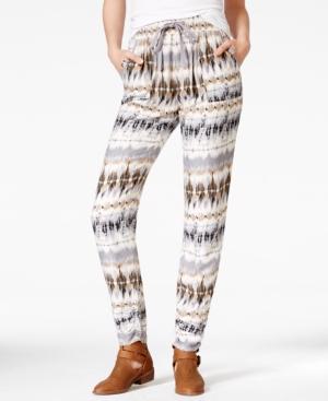 Rewash Juniors' Printed Drawstring-waist Ruched Pants