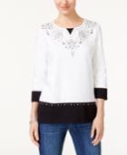 Alfred Dunner Easy Going Embellished Layered-look Top