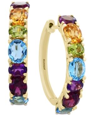 Mosaic By Effy Multi-gemstone Hoop Earrings (4 Ct. T.w.) In 14k Gold