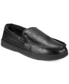 Club Room Men's Faux-leather Moccasin Slippers, Created For Macy's