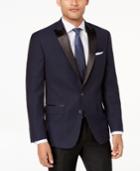 Ryan Seacrest Distinction Men's Modern-fit Stretch Blue Black Neat Dinner Jacket, Created For Macy's