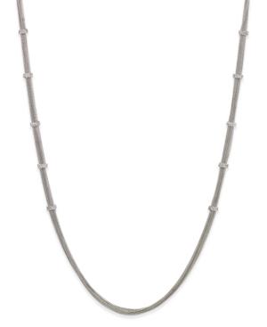 Abs By Allen Schwartz Silver-tone Crystal Enhanced Multi-chain Long Length Necklace