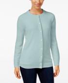 Karen Scott Luxsoft Crew-neck Cardigan, Only At Macy's