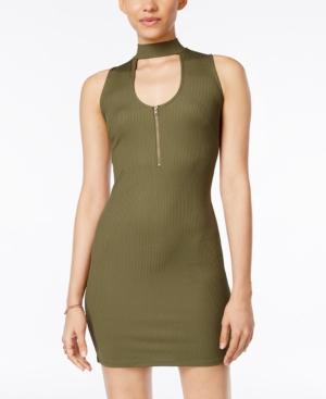 Material Girl Juniors' Cutout Mock-neck Bodycon Dress, Only At Macy's