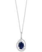 Final Call By Effy Sapphire (1-9/10 Ct. T.w.) & Diamond (1/4 Ct. T.w.) Pendant Necklace In 14k White Gold