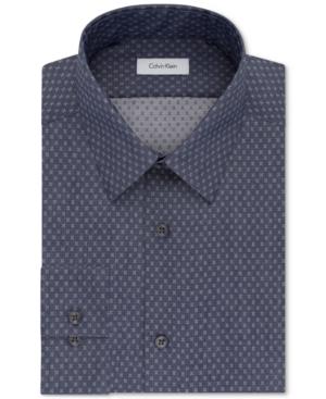 Calvin Klein Steel Men's Slim-fit Non-iron Performance X-pattern Dress Shirt