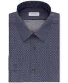 Calvin Klein Steel Men's Slim-fit Non-iron Performance X-pattern Dress Shirt