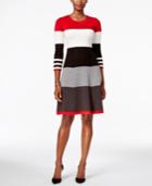 Jessica Howard Striped Fit & Flare Sweater Dress