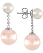 Majorica Gold-plated Imitation Pearl Drop Earrings (also Available In Silver-plated, Green-plated And Pink-plated)