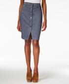 Buffalo David Bitton Classy Button-front Railroad-stripe Denim Skirt