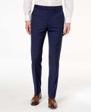 Calvin Klein Men's Slim-fit Stretch Mini-grid Dress Pants