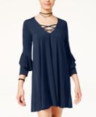 Trixxi Juniors' Crisscross Ruffle-sleeve Dress
