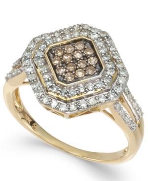 Wrapped In Love White And Brown Diamond Ring In 14k Gold (1/2 Ct. T.w.)