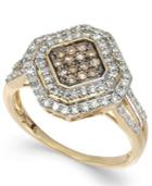 Wrapped In Love White And Brown Diamond Ring In 14k Gold (1/2 Ct. T.w.)
