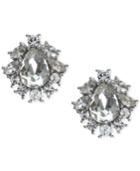 Givenchy Silver-tone Teardrop Crystal Stud Earrings