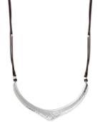 Robert Lee Morris Soho Silver-tone Hammered Frontal Necklace