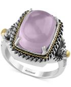 Serenity By Effy Rose Quartz Statement Ring (7-1/4 Ct. T.w.) In Sterling Silver And 18k Gold