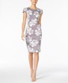 Betsey Johnson Floral-print Knit Midi Sheath Dress