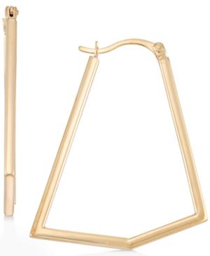 Sis By Simone I. Smith Geometric Hoop Earrings In 14k Gold Over Sterling Silver