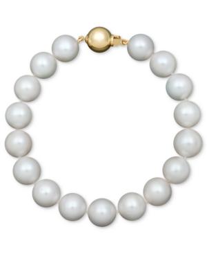 "belle De Mer Pearl Bracelet, 8"" 14k Gold Aa+ Cultured Freshwater Pearl Strand (11-12mm)"