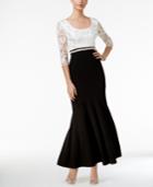 Alex Evenings Embellished Contrast Trumpet Gown