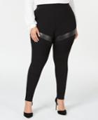 I.n.c. Plus Size Moto Comfort Smoothing Leggings, Created For Macy's