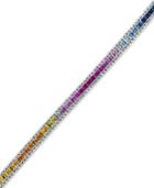 Watercolors By Effy Multi-sapphire (8-1/4 Ct. T.w.) And Diamond (9/10 Ct. T.w.) Tennis Bracelet In 14k White Gold