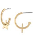 Rachel Rachel Roy Gold-tone Mini-star Open Hoop Earrings